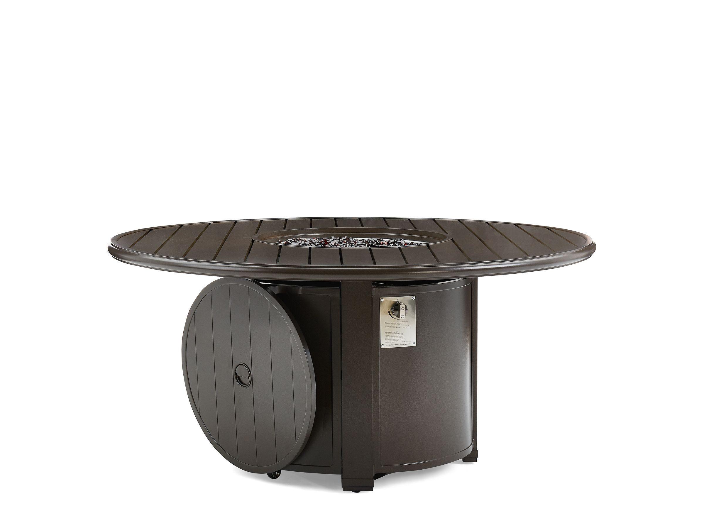 Slat Top 54" Round Fire Table